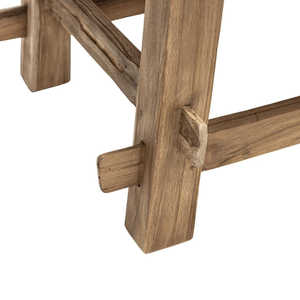 Table à manger en teck massif de qualité supérieure, finition rustique naturelle artisanale, mobilier robuste pour les projets de restaurants et d'hôtels - Product Image 6