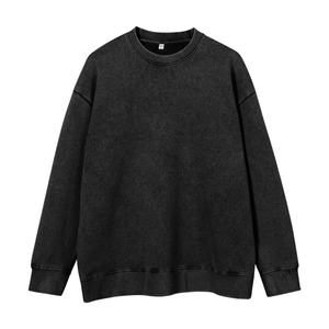 Sweat-shirt à capuche zippé oversize délavé pour homme, style Y2K streetwear vintage, en coton délavé, coupe classique, logo personnalisé, hiver - Product Image 2