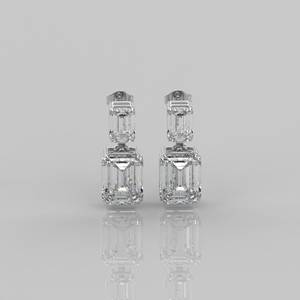 ต่างหูทรงหยดน้ำคู่ประดับมอสซาไนต์ทรงเหลี่ยมมรกต เงินแท้ 925 ดีไซน์ทันสมัย เหมาะสำหรับผู้หญิง เป็นของขวัญในโอกาสแต่งงาน งานหมั้น งานครบรอบ หรืองานปาร์ตี้ - Product Image 2