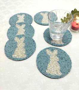 Posavasos de Poliéster con Cuentas de Vidrio Hechas a Mano, Ecológicos, de 4 Pulgadas, Multicolores, Personalizables, Diseño Aleatorio, para Bebidas y Té, Gran Venta - Product Image 3