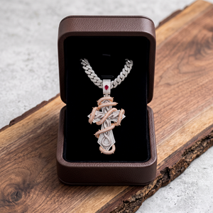Hip Hop VVS Moissanite Diamond <b>Iced</b> <b>Out</b> Two Tone 925 Silver Jesus Cross Pendant Necklace Wholesale Custom Jewelry Manufacturer - Product Image 5