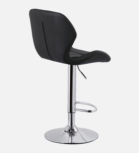 Black Leatherette Modern Bar <b>Stool</b> Swivel Counter Height Kitchen Furniture <b>Cushioned</b> Seat Ergonomic Adjustable Height Metal - Product Image 3