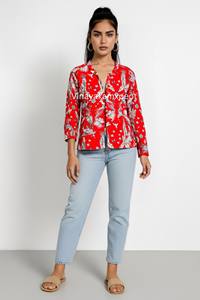 Veste matelassée légère et respirante en coton brodé imprimé animalier rouge, écologique, pour femme - Collection 2026 - Vente chaude - Direct Usine - Product Image 5