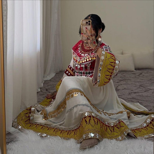 Robes afghanes sur mesure, couleurs variées, nouvelles robes élégantes pour femmes, robe afghane Kuchi pour femmes, robe de mariage et de fête, robe afghane Kuchi. - Product Image 6