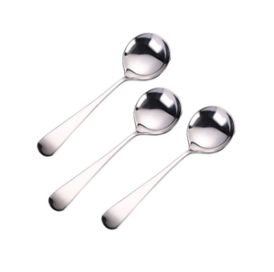 Cuchara de acero inoxidable para alimentos, 6 piezas, brillante, pulida, con logo personalizado, juego de cubiertos de acero inoxidable, utensilio para comer postre y cena - Product Image 5