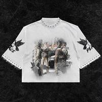 Camiseta Cómoda de Gran Tamaño, Tejida y Estampada, con Gráficos de Alta Definición, 100% Algodón Suave, Costuras Duraderas