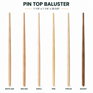 ราวบันไดไม้แบบดั้งเดิม ยี่ห้อ EFS รุ่น Pin Top Baluster ขนาด 1 1/4 x 30 5/8 นิ้ว  ติดตั้งง่าย ทาสีได้ ทำจากไม้โอ๊คแท้ ปรับได้ - Product Image 1