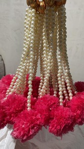 พวงมาลัยประดับมุกและดอกดาวเรืองสำหรับตกแต่งทางเข้าและผนังในช่วงเทศกาล |   ฉากหลังงานแต่งงานสำหรับพิธีเฮนน่าและฮัลดี - Product Image 5