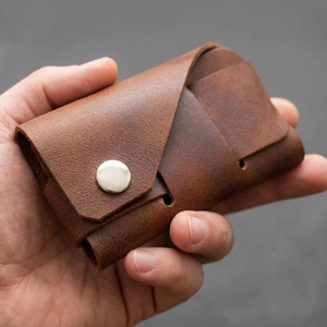 Cartera de Cuero sin Costuras Cortada con Láser, Tarjetero Minimalista de Cuero Genuino, Cartera Delgada sin Costuras para Bolsillo Delantero SLW-0014 - Product Image 1