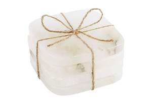 Ensemble de 4 sous-verres blancs en marbre, finition blanche, style élégant, sous-verres décoratifs faits à la main pour la maison - Product Image 4