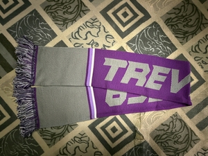 Wholesale Rate Jacquard Knitted Soccer Fan <b>Scarf</b> <b>Purple</b> Grey Winter Warmer Fringe Football Club Fan Sports Acrylic <b>Scarves</b> - Product Image 3