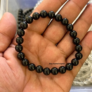 Wholesale Price Natural Black Tourmaline <b>Bracelet</b> 8mm Crystal Beads Stretch Cord Unisex Protection Grounding Healing Jewelry - Product Image 5