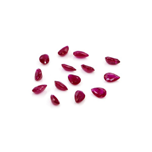 Rubíes naturales sin tratar de Mozambique, calibrados en forma de pera de 3x5 mm, piedras preciosas de rubí facetadas naturales sueltas para la fabricación de joyas, listas para usar. - Product Image 4