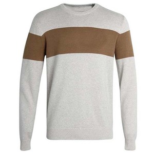 Suéter de Punto para Hombre, Cuello Redondo, Bloques de Color, Corte Regular, Informal, Otoñal, Sudadera de Punto para Hombre - Product Image 1