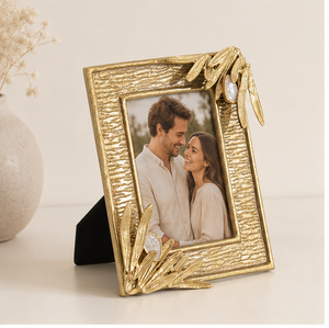 Cadre photo haut de gamme en métal doré, décoratif, pour portrait de famille, cadeau d'anniversaire de mariage, présentoir de bureau - Product Image 1