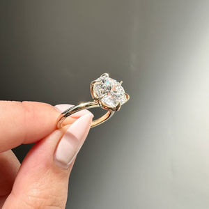 Anillo de Compromiso Solitario con Diamante Cultivado en Laboratorio de 2 Quilates, Corte Redondo, Certificado IGI D E VVS VS, Engaste de Seis Puntas, Joyería de Oro Personalizada - Product Image 3