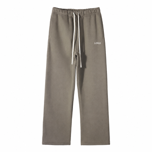 Custom White <b>Mens</b> Straight Leg Fleece Sweatpants Drawstring Waist Relaxed <b>Lounge</b> <b>Pants</b> Wholesale USA UK EU B2B Clothing Buyer - Product Image 6