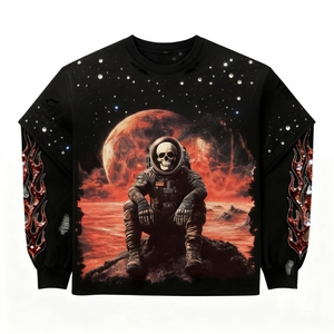 T-shirt imprimé graphique en jersey 100% coton, style vintage tendance, manches larges, unisexe, coupe confortable pour l'été. - Product Image 1
