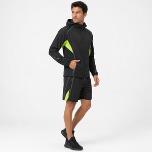 Conjunto de Pantalones Cortos Impermeables y Cortavientos para Hombre, con Forro de Malla Transpirable, Tejido Técnico, Diseño de Bloques de Color, Logotipo Personalizado OEM - Product Image 2