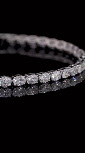 Pulsera de tenis de lujo de plata 925 con moissanita, elegante pulsera de piedras preciosas de corte ovalado brillante, joyería fina, regalo para mujeres y hombres - Product Image 5
