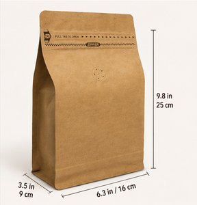 <b>Brown</b> Paper Food Storage <b>Bag</b> With Zipper And One-Way Valve For Coffee <b>Beans</b> Or Snacks - Product Image 3