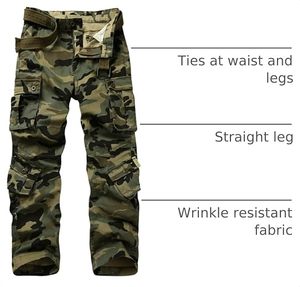 Men's Polyester <b>Work</b> Pants Abrasion Resistant <b>Cargo</b> Trousers with Tool Pockets Gray - Product Image 2