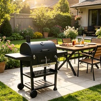 Barbecue en acier inoxydable pour l'extérieur, barbecue au charbon de bois avec table latérale pour le camping en plein air, les barbecues, les pique-niques et la maison
