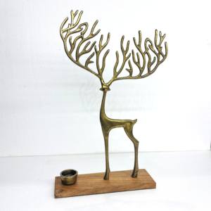 Sculpture Artisanale Métallique Verticale Élégante Renne, Faite à la Main, Design Moderne, Écologique, Forme Personnalisée, pour Table de Mariage et Décoration Intérieure - Product Image 1