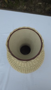Jarrón Redondo de Ratán Blanco Ecológico, Maceta Decorativa Tejida a Mano para Hogares, Hoteles y Resorts - Product Image 4