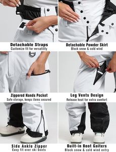 Wholesale Waterproof Windproof Winter Snow Pants Adjustable Bib <b>Overalls</b> Ski Trousers <b>for</b> <b>Women</b> and Men Outdoor Sports - Product Image 5