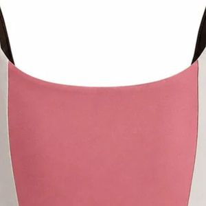 <b>Pink</b> and Navy Blue Women's Scoop Neck Sports Bra Sleeveless Color Block <b>Crop</b> <b>Top</b> Fitted Activewear Gym Workout Fitness Yoga - Product Image 6