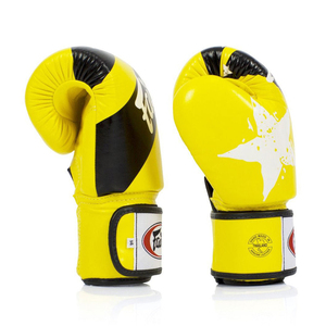 Guantes de Boxeo Fairtex de Fabricante OEM, Amarillos y Negros, de Cuero, con Cierre de Gancho y Bucle, Unisex, para Adultos, Equipo de Protección, Nuevo Diseño - Product Image 4