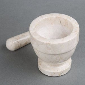 Juego de Mortero y Pilón de Mármol Resistente para Uso en la Cocina, para Moler Especias, Ajo, Jengibre e Ingredientes Herbales de Forma Natural - Product Image 1