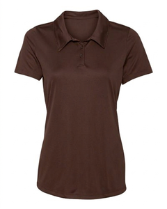 Polo à manches courtes pour femme, couleur unie, tricoté, 100% polyester, style décontracté, longueur normale - Product Image 1