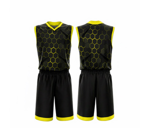 Ensemble de shorts et maillot de basket personnalisés, uniforme sportif entièrement sublimé en polyester respirant et à séchage rapide pour hommes et femmes - Product Image 5