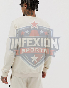 Sweat-shirt à col rond pour homme Infexion Sports, manches longues, logo imprimé au dos, coupe classique, vêtements d'automne - Product Image 2