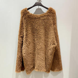 Pull-over d'hiver décontracté pour femmes personnalisable OEM Lady Fashion Fuzzy Jacquard Long Sleeves Warm Knitwear Pullover - Product Image 2