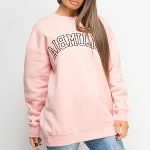 Sudadera Rosa de Cuello Redondo para Mujer Columbia, Manga Larga, Estampado de Letras, Tejido de Algodón, Estilo Oversize, Cómoda, OEM - Product Image 6