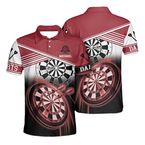 Camiseta de polo para club de dardos, diseña tu propia camiseta de dardos a la moda, camiseta de dardos de secado rápido con sublimación. - Product Image 1