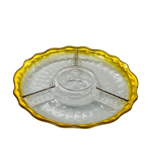 Plateau de service divisé en acrylique doré - Product Image 1