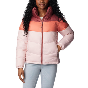 Veste matelassée imperméable à blocs de couleurs pour femmes Manteau à bulles d'hiver en molleton matelassé pour vêtements de plein air - Product Image 3