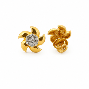 Namivaa Floral <b>Stud</b> <b>Earrings</b> for Women High Polish Bezel Setting Daily Wear Party Wedding Jewelry Gift - Product Image 3