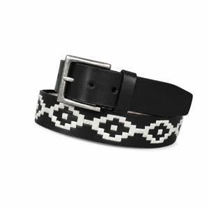 Custom Black Genuine <b>Leather</b> High Eco-Friendly Durable Polo <b>Belt</b> Handcrafted Woven Argentine Style Casual Jeans Unisex Steel - Product Image 1