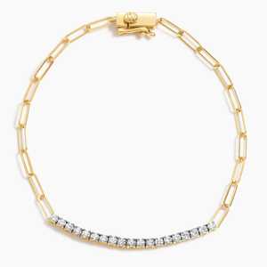 Pulsera de Cadena con Diamantes Cultivados en Laboratorio, 0.45 Quilates, Oro Amarillo de 10K, Certificación IGI, Joyería Fina de Moda para Mujer, Regalo para Fiestas - Product Image 1