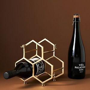 Freestanding Stainless Steel <b>Wine</b> <b>Rack</b> Designed For Larger Collections Providing Stable Storage With Elegant Decorative Style - Product Image 2