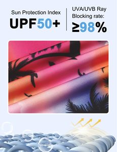Women Short Sleeve Rash Guard Breathable Digital <b>Printed</b> Tropical Leaves Pattern Swim Top for Beach <b>Surfing</b> Yoga - Product Image 5