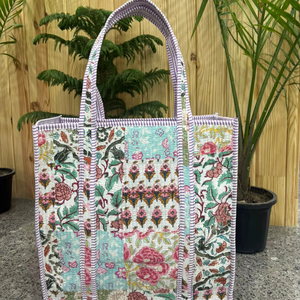 Sac fourre-tout en coton matelassé pour femme, grand sac de shopping, sac à bandoulière, sac de transport, sacs fourre-tout faits main, best-seller - Product Image 1