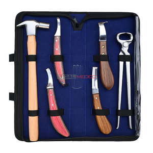Professional Farrier <b>Tools</b> Kit 12 Inch Hoof Nipper Clincher Nail <b>Puller</b> Loop Knife Hammer Durable Horseshoeing Equipment Set - Product Image 4