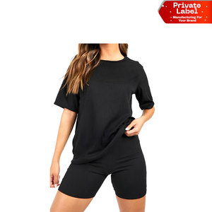 Ensemble de shorts confortables pour femmes, directement de l'usine, en coton doux, pyjama, OEM, logo personnalisé, ensemble de shorts en modal et coton pour femmes, vêtements de nuit - Product Image 1