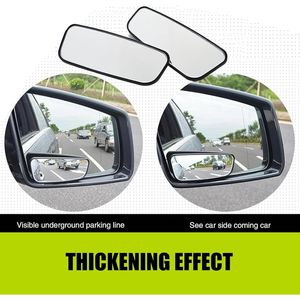 2 Pezzi Specchietti Retrovisori Auto in Vetro Convesso HD Rettangolari, Regolabili, Compatibili con Sistema Anti-Punto Cieco - Product Image 4